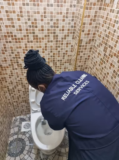 Bathroom tiles and grout scrubbed clean during a Shine On deep cleaning job in Kiambu