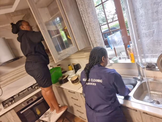 Kitchen countertops wiped down and sanitized by the Shine On team in Kiambu