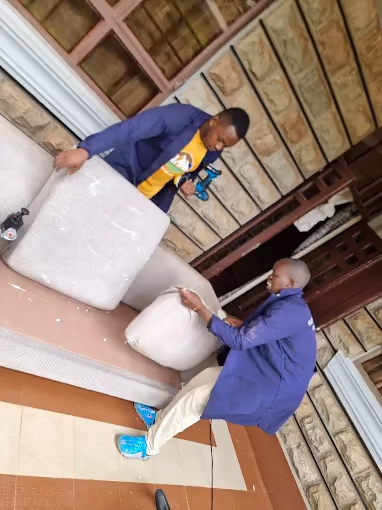 Office chair being steam cleaned and refreshed by Shine On in Nairobi